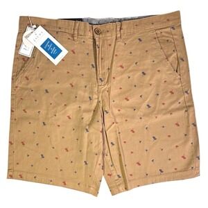 Jachs New York Bleeker Short  Men's Size 33 Dark Khaki Palm Tree 9" Inseam | $99